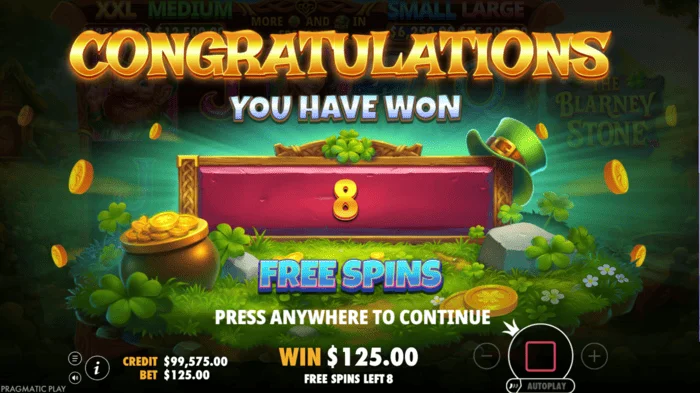 The Blarney Stone – spuštění kola Free Spins
